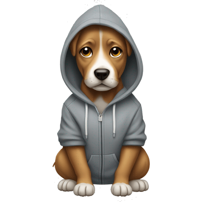 Dog wearing a hoodie emoji