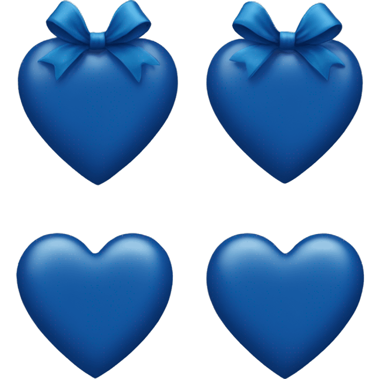 Dark Blue Heart with a blue bow emoji