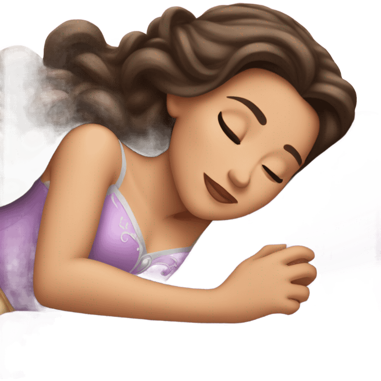 Sleeping brunette beauty princess Disney emoji