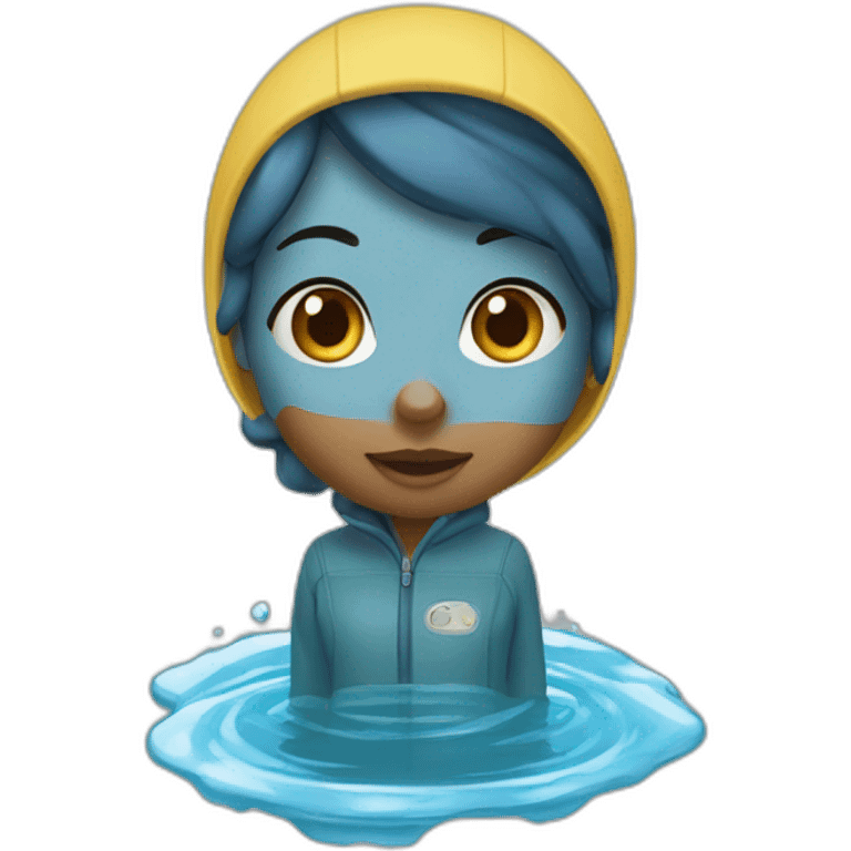 Fille entourer d'eau emoji