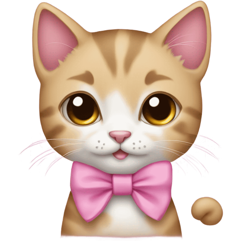 Kitten with pink bow  emoji