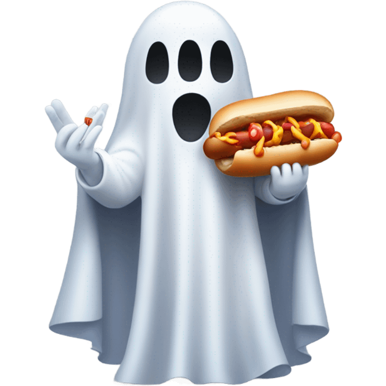 ghost holding hotdog emoji