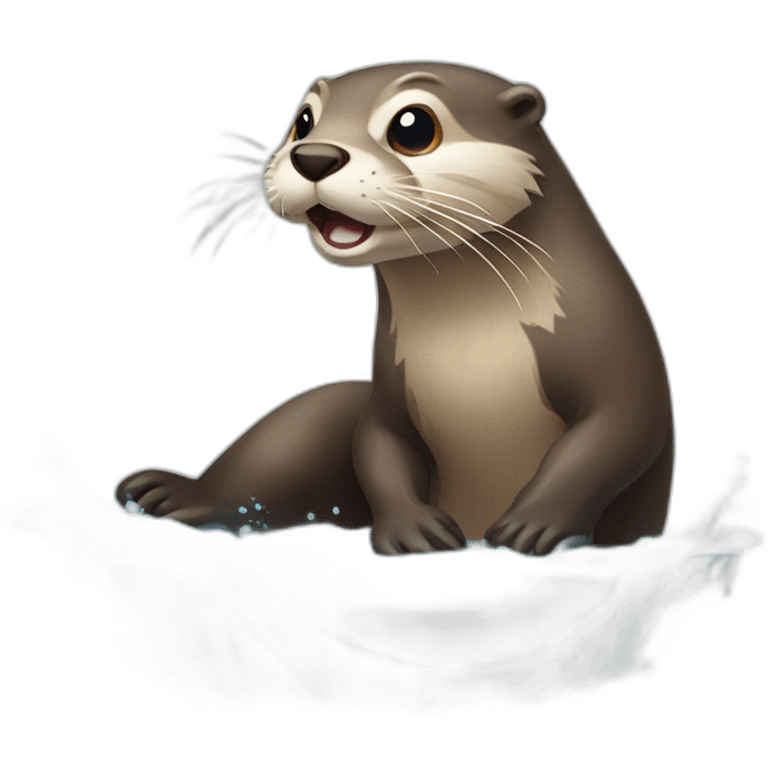 feisty otter in water emoji