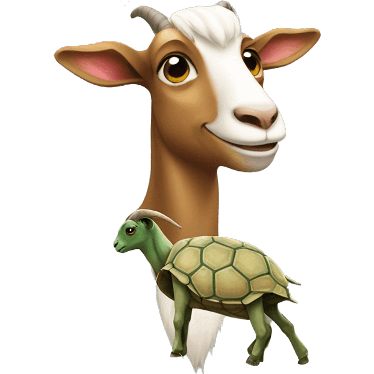 Goat next to a turtle emoji