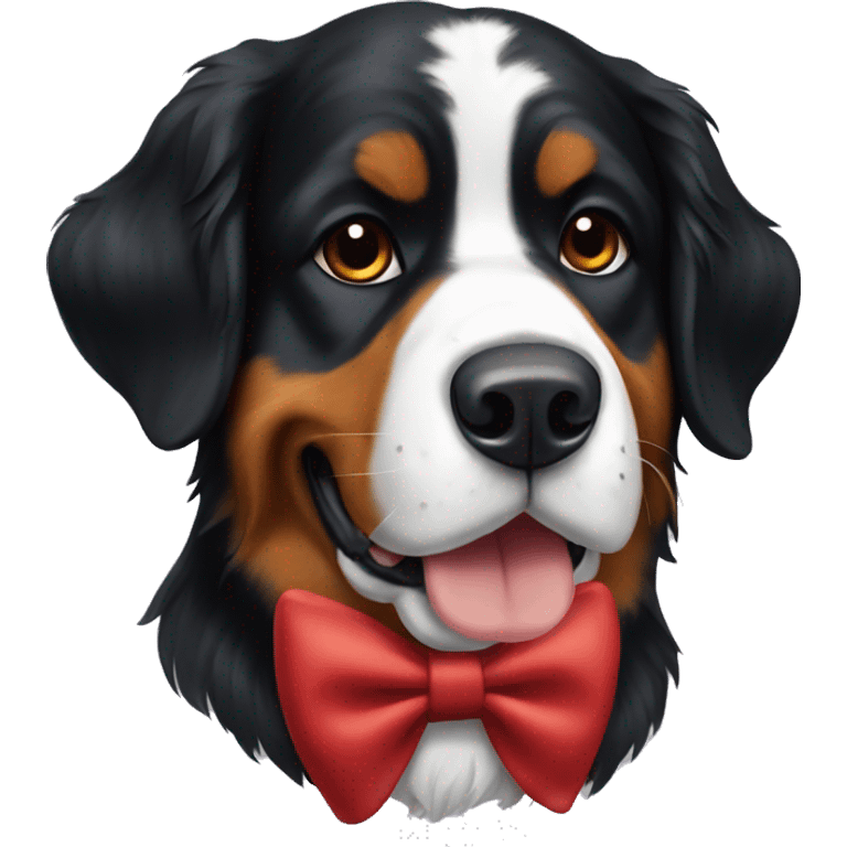 Bernese dog with a red bowtie  emoji