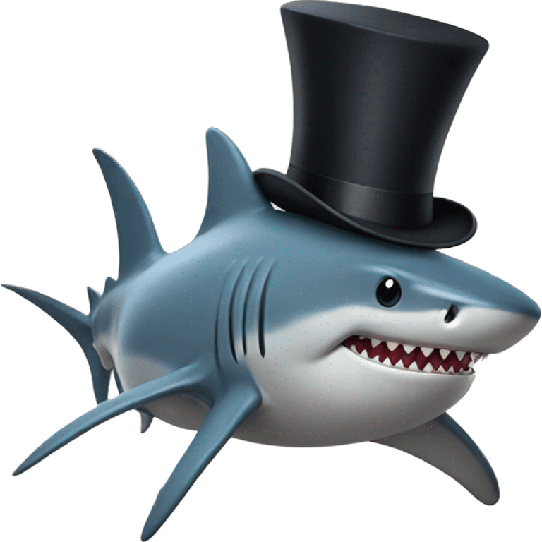 Shark with a top hat emoji