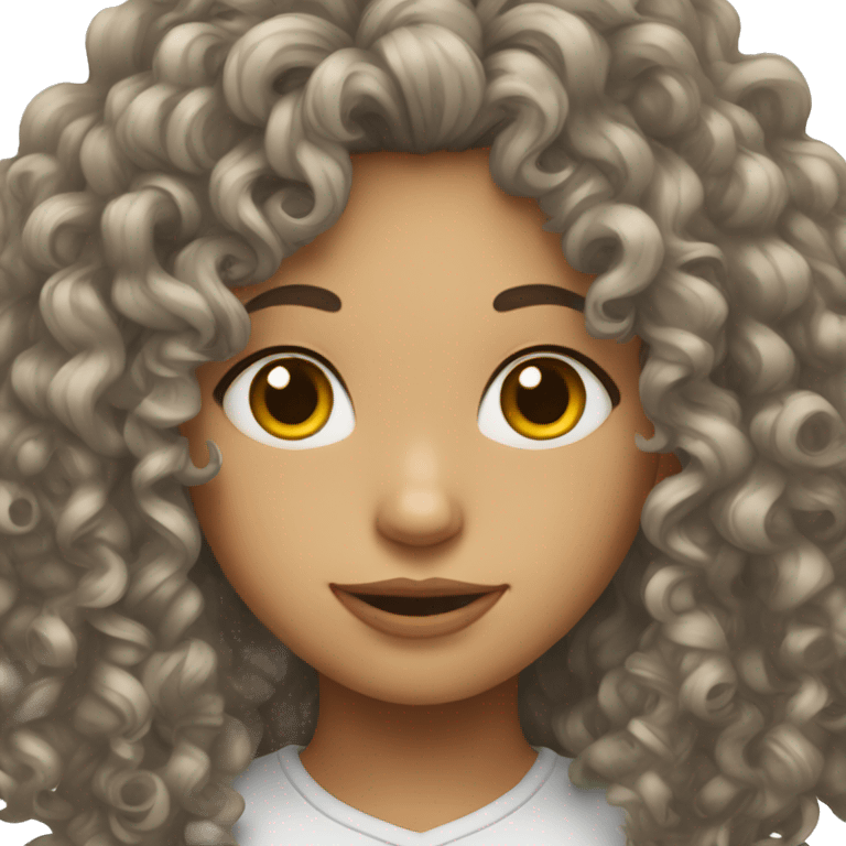 Curly hair rad headgirl emoji