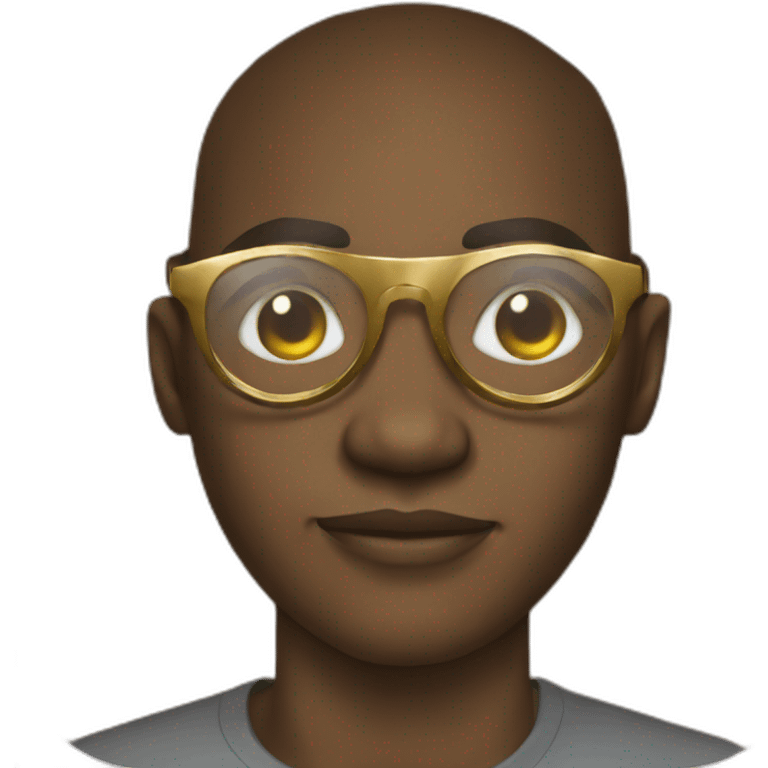 African young man in round gold glasses emoji