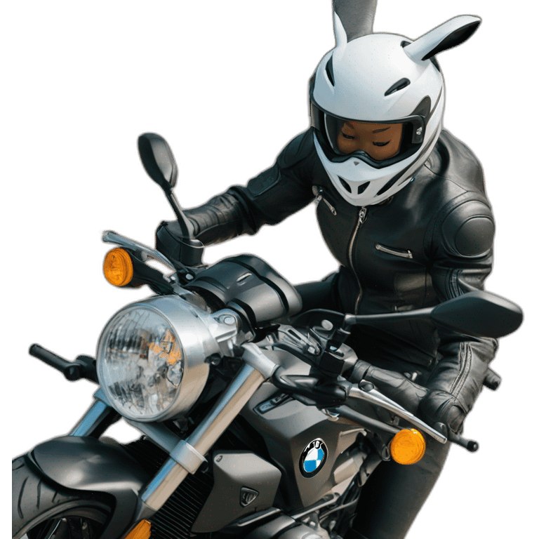 Biker bunny on bmw ninet emoji