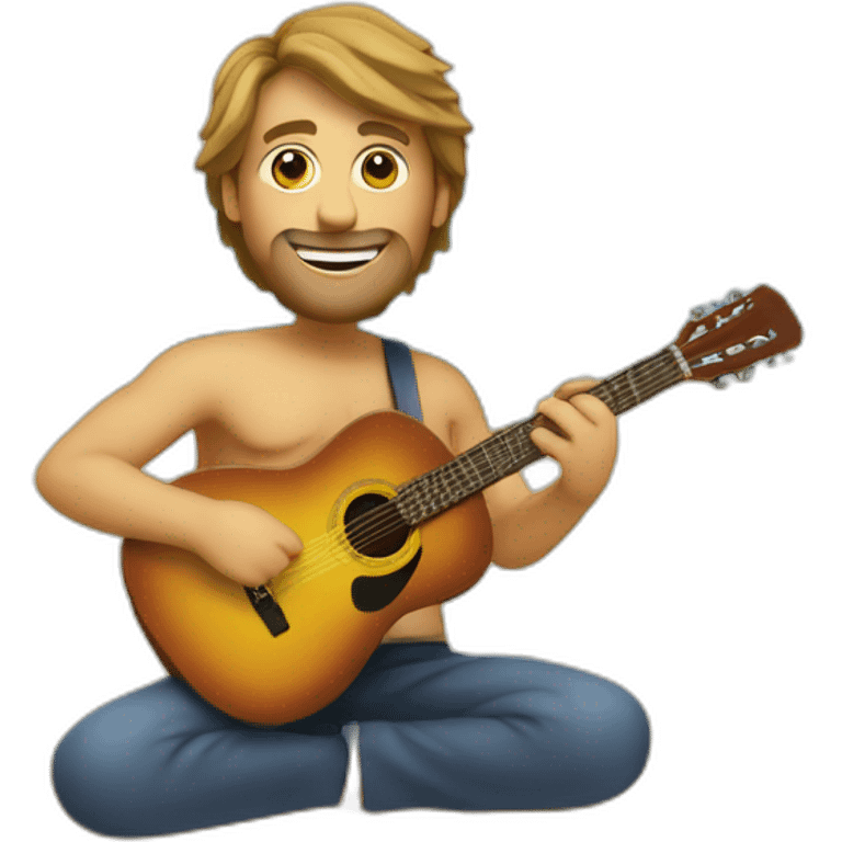 Homme guitare sur plage emoji