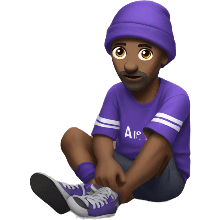 homeless with a shirt of Anderlecht emoji