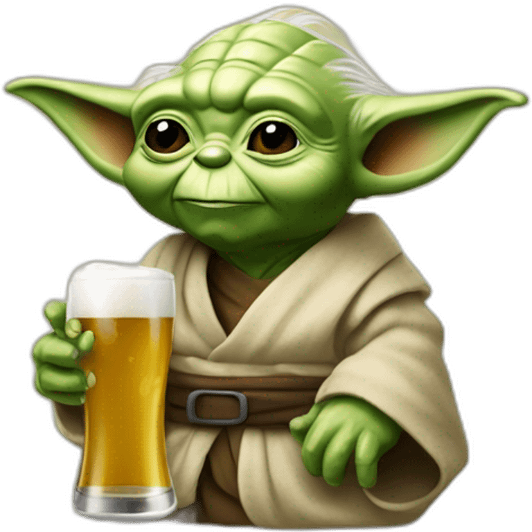 Yoda qui boit une bière emoji