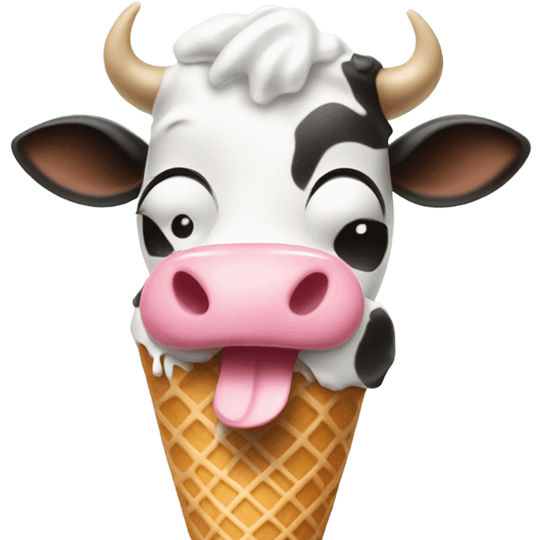 Cow eating ice cream emoji