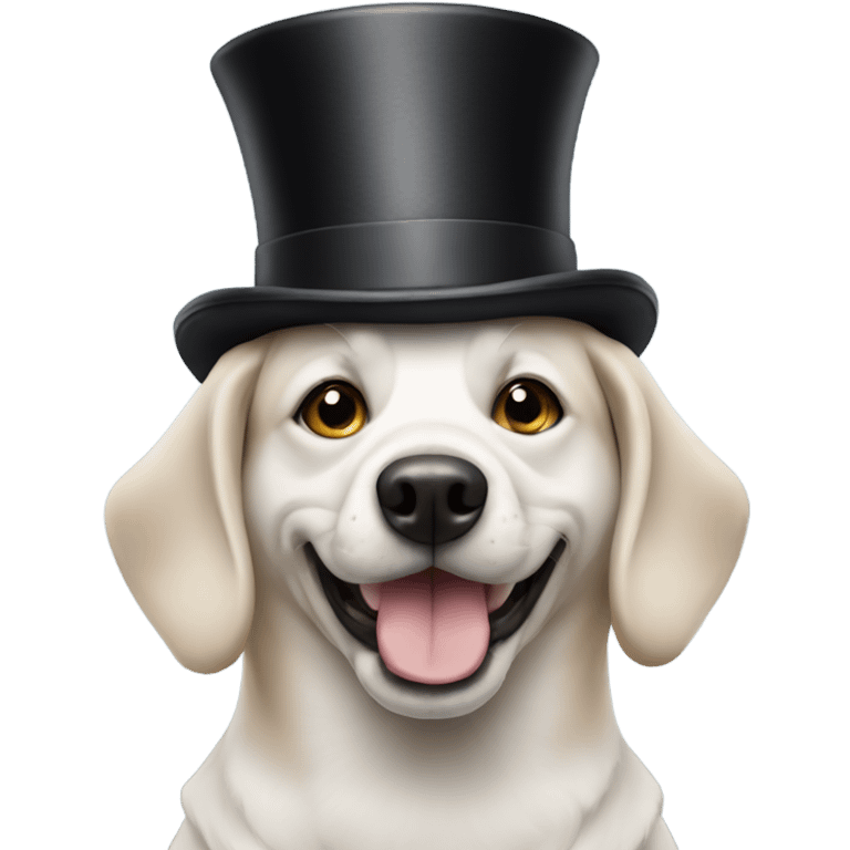 Dog wearing a top hat emoji