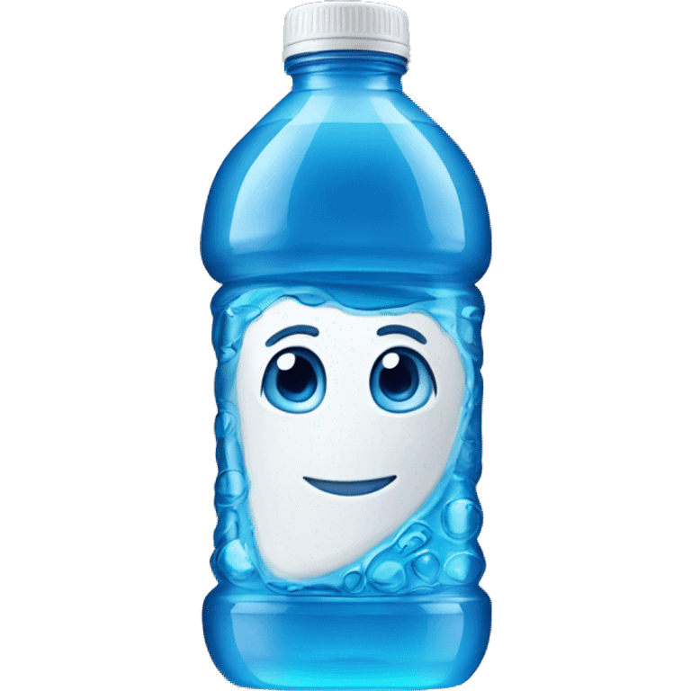 A bottle of blue Prime Hydration drink emoji