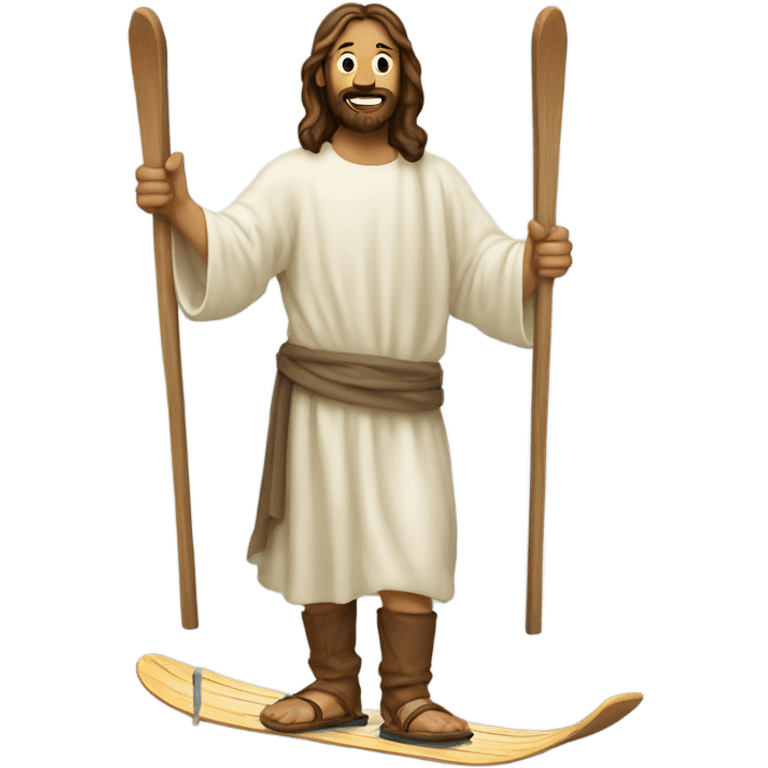 Jesus on skis emoji