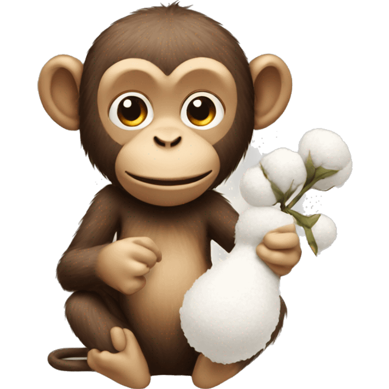 Monkey holding cotton emoji