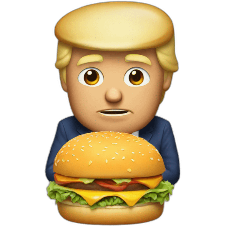 donald trump eating burger emoji