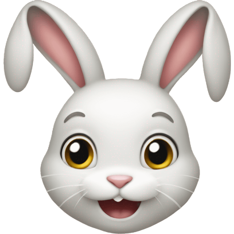 A cute bunny is amazed emoji