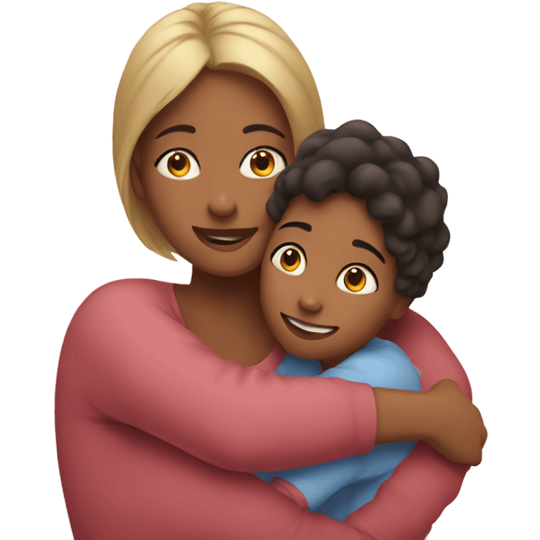 Daughter hugging Mom emoji