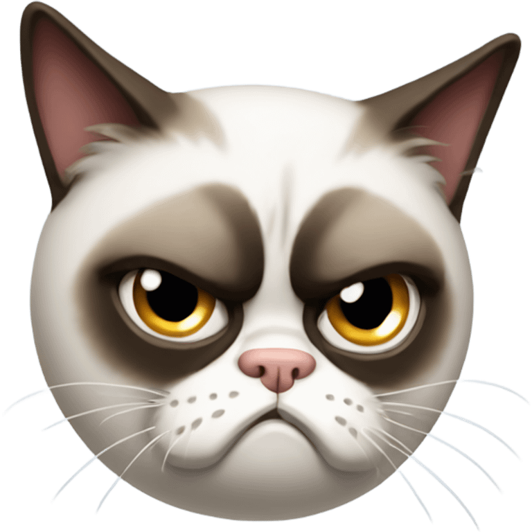 Grumpy cat scowling  emoji