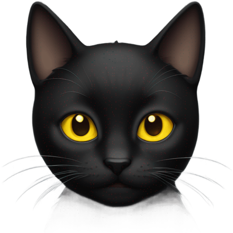 Black cat with yellow eyes emoji