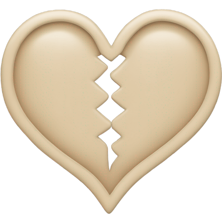 Heart inside a heart outlined beige emoji