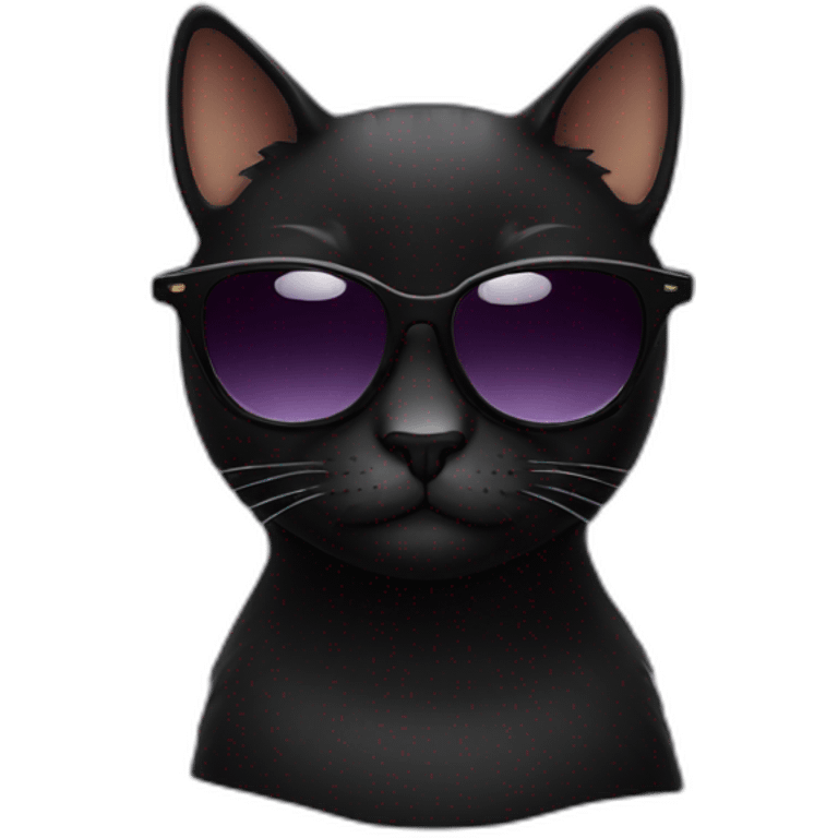 Black cat with sunglasses emoji