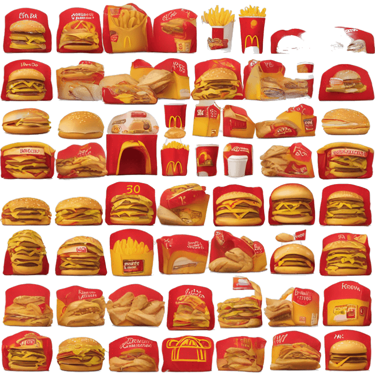 “McDonald’s store with the iconic golden arches, a red and yellow color scheme, and a simple, recognizable design that captures the essence of a fast food restaurant.” emoji