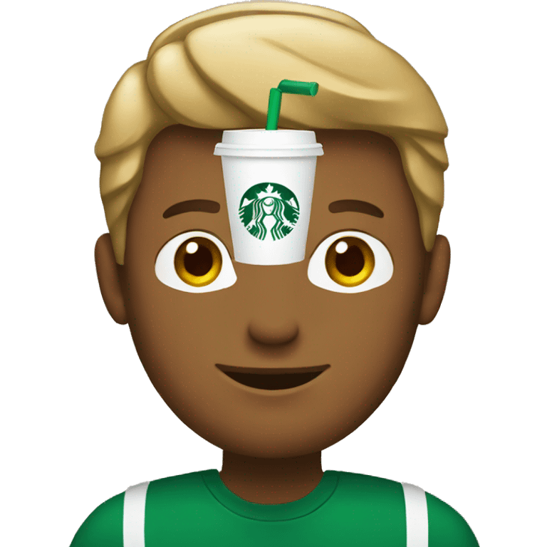 Male with Starbucks cup emoji