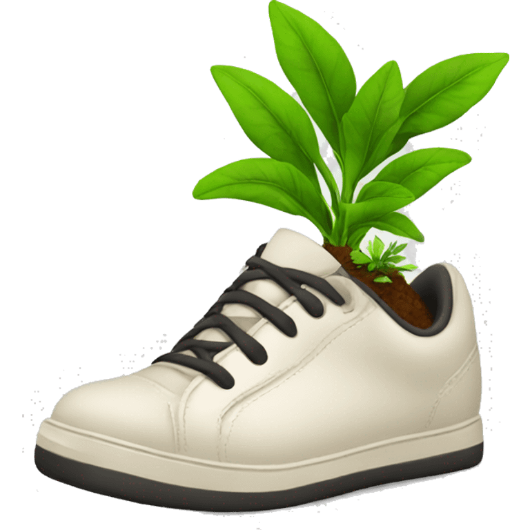 a shoe with a plant emoji