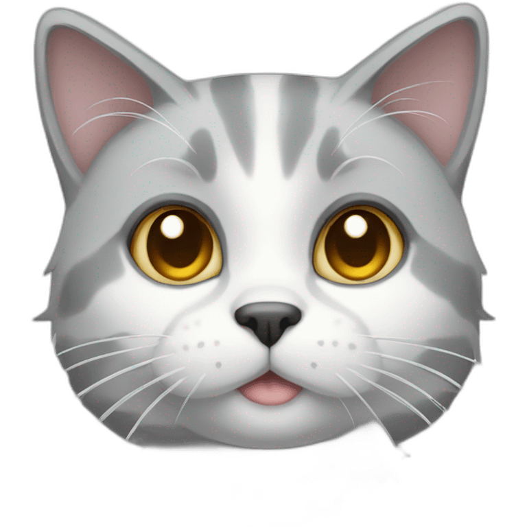 gray and white cat emoji