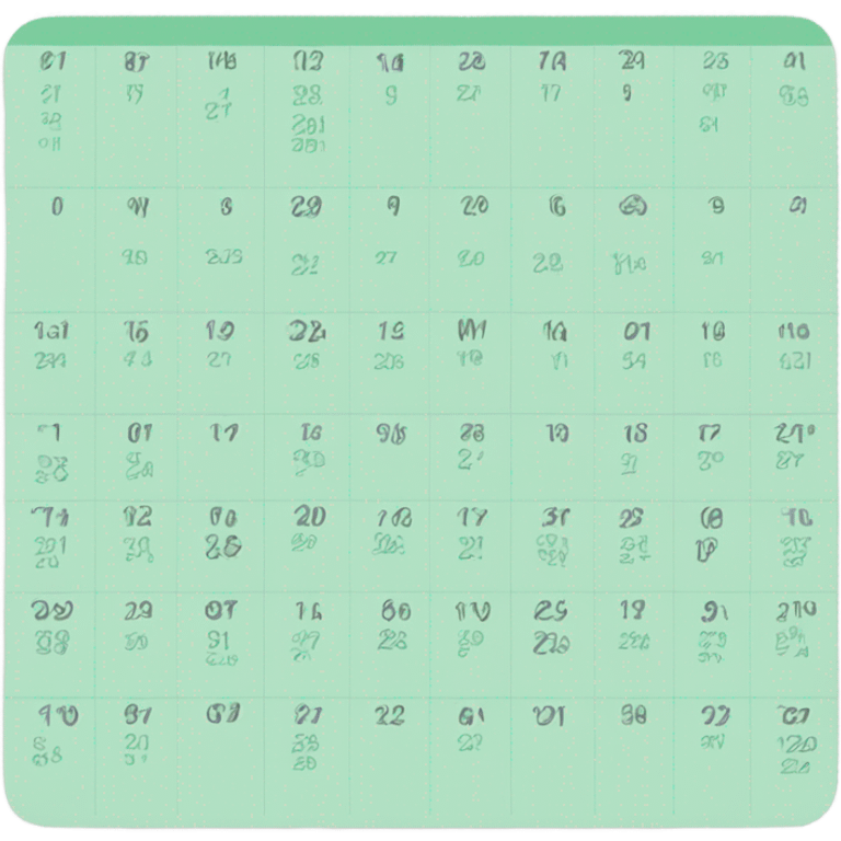 Mint green calendar emoji