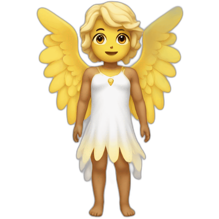 an angel with wings of yellow and bakit color emoji