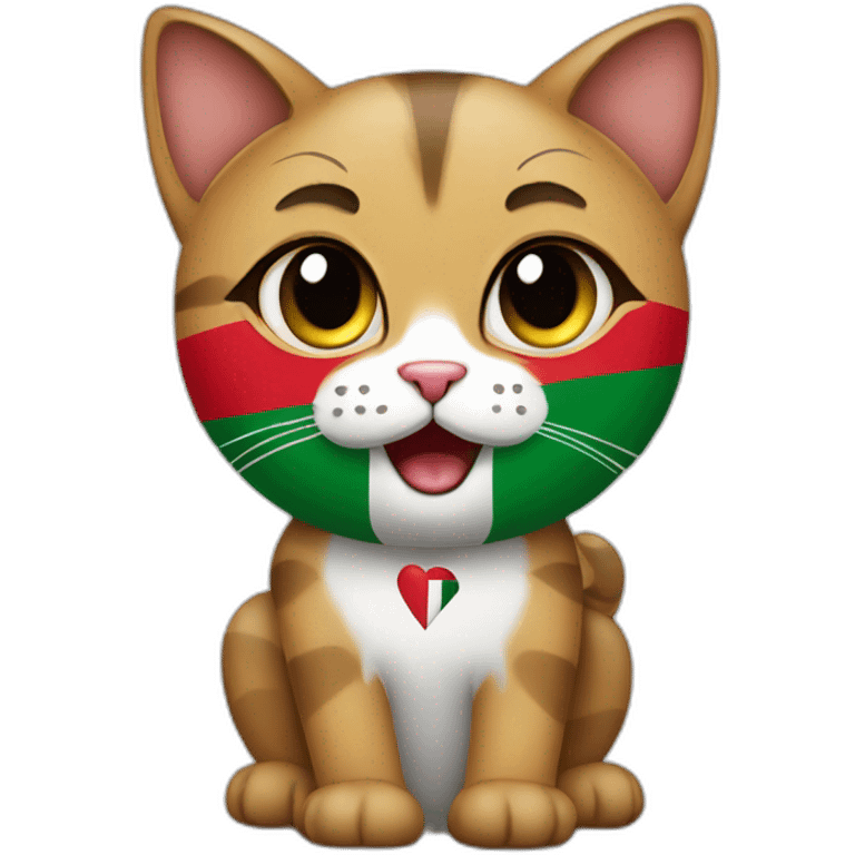 A cat supporting Palestine emoji