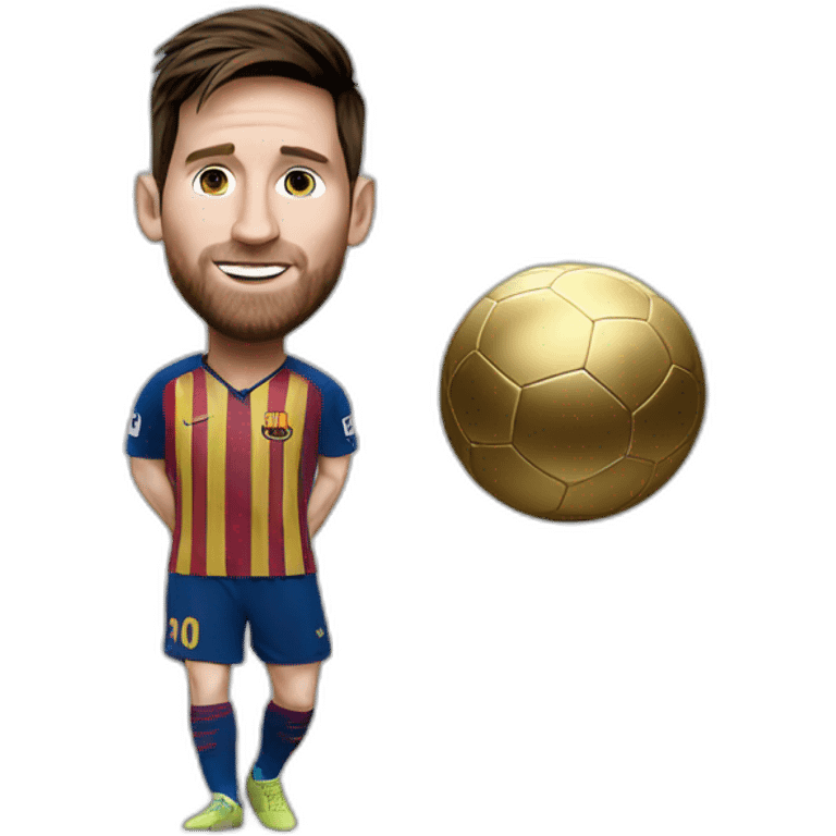 Messi avec le ballon d'or emoji