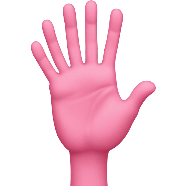 Pink waving hand with five fingers  emoji