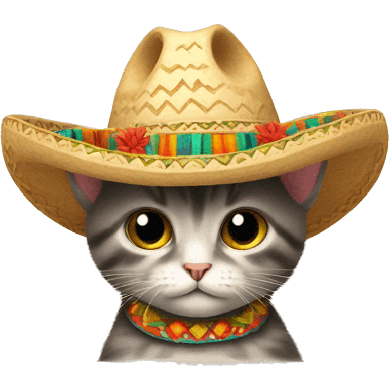 a kitten wearing a sombrero  emoji