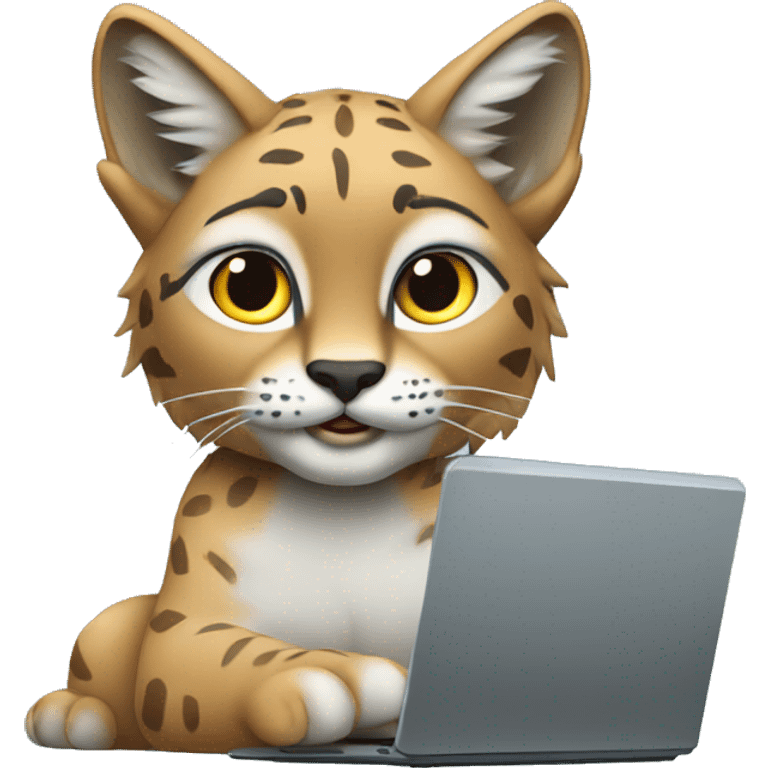 A lynx with a laptop emoji