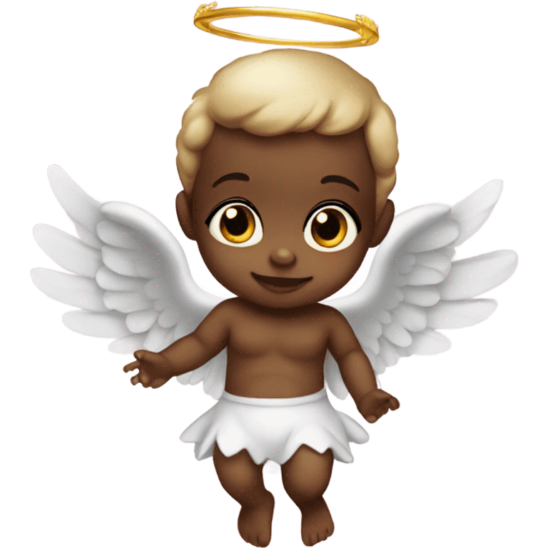 Black baby angel cupid emoji