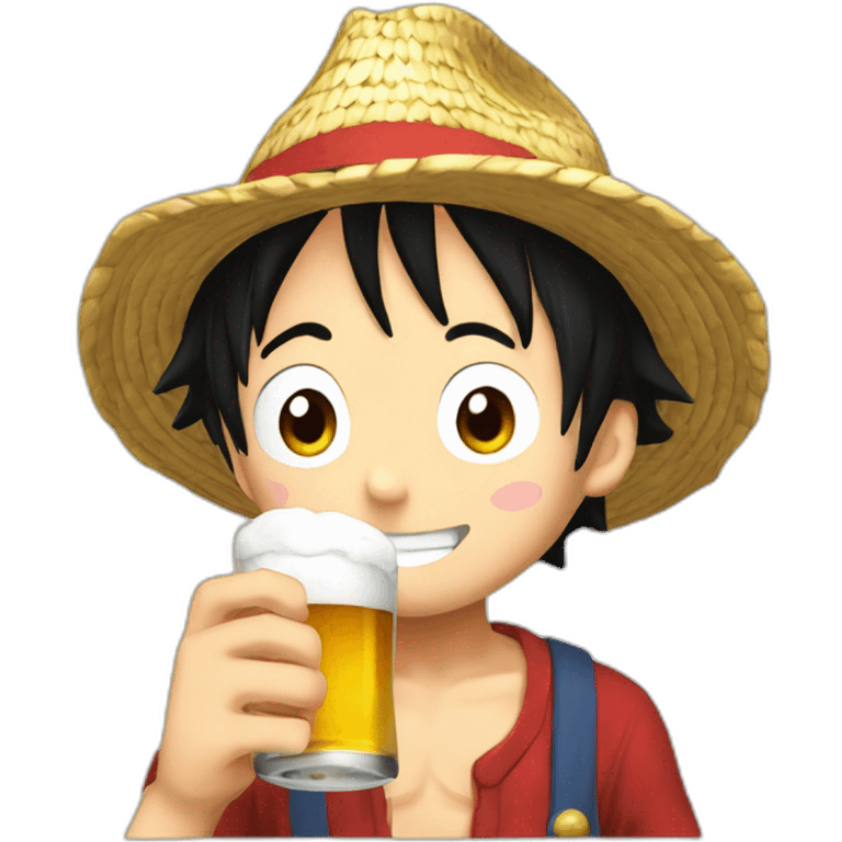 luffy drinks biere emoji