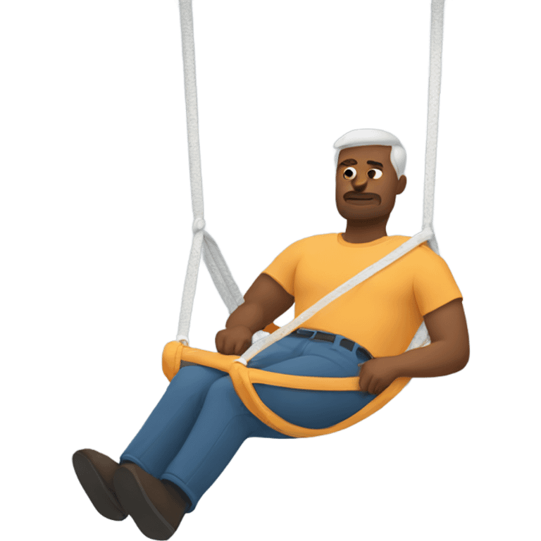 Man laying in a sling emoji