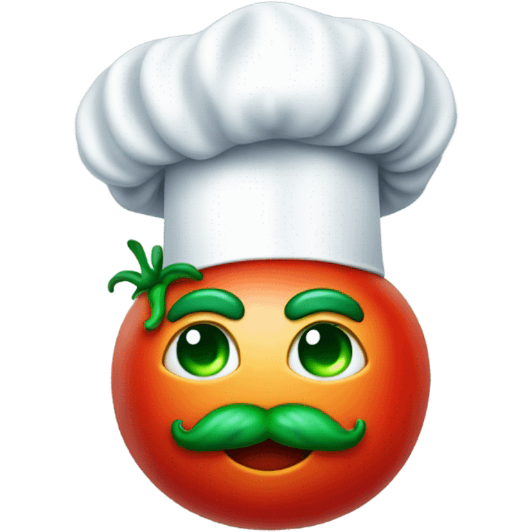 A tomato with green hair and a chef’s hat emoji