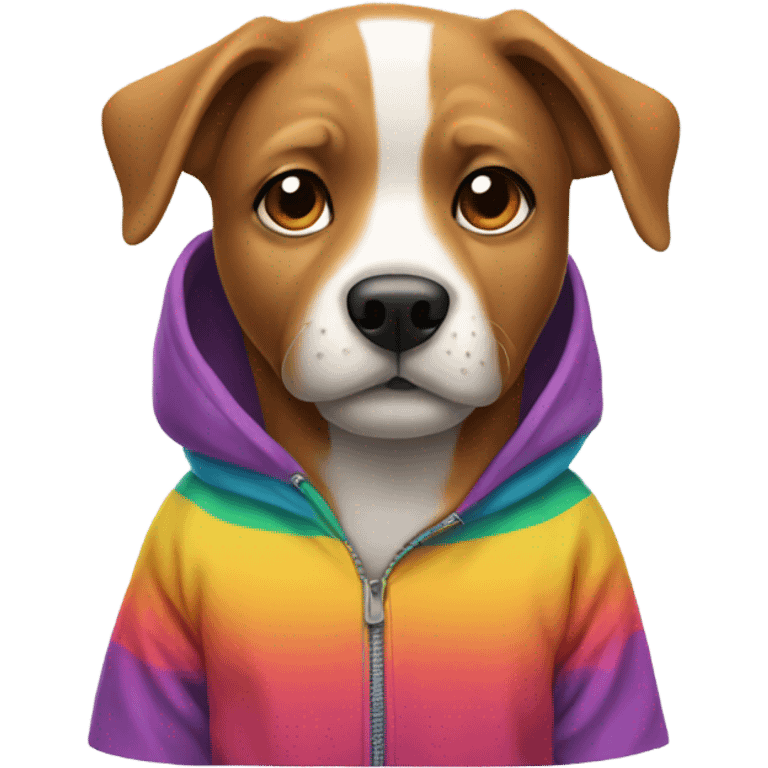 Dog wearing a hoodie emoji