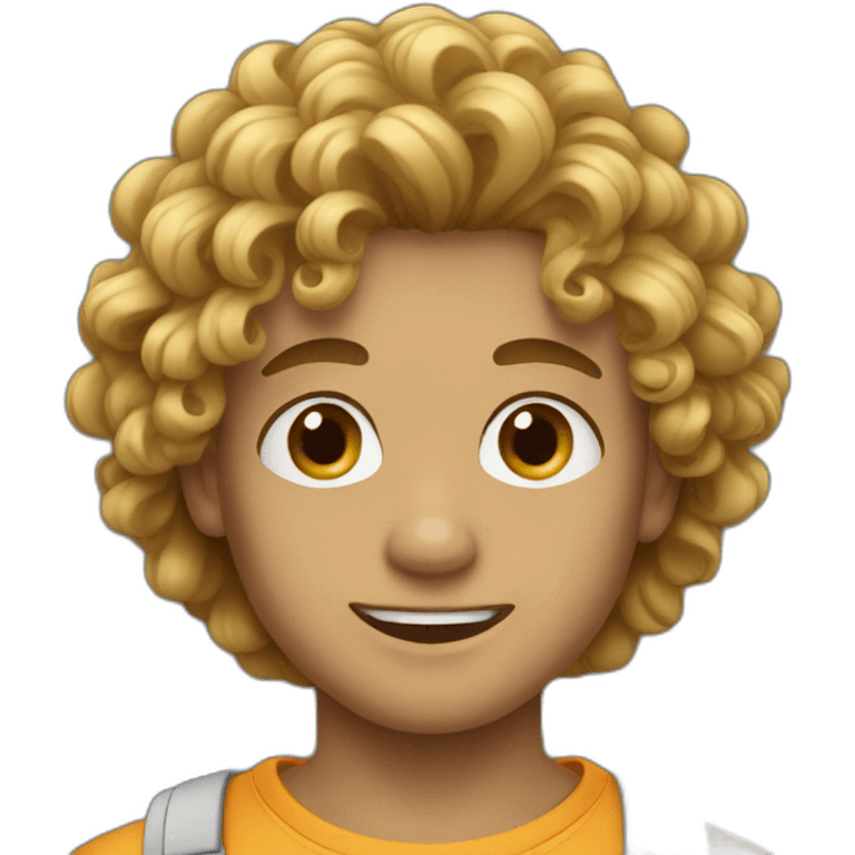 Boy hair long curly emoji