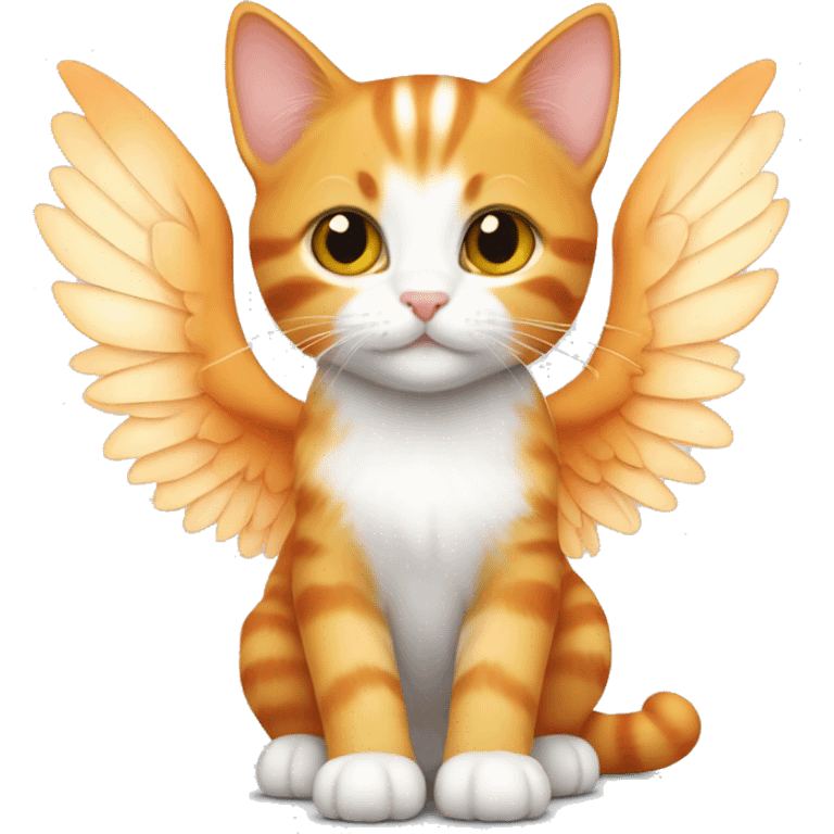 Orange tabby kitten with white  wings  emoji