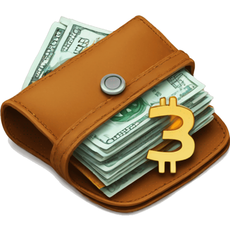 wallet with bitcoin emoji