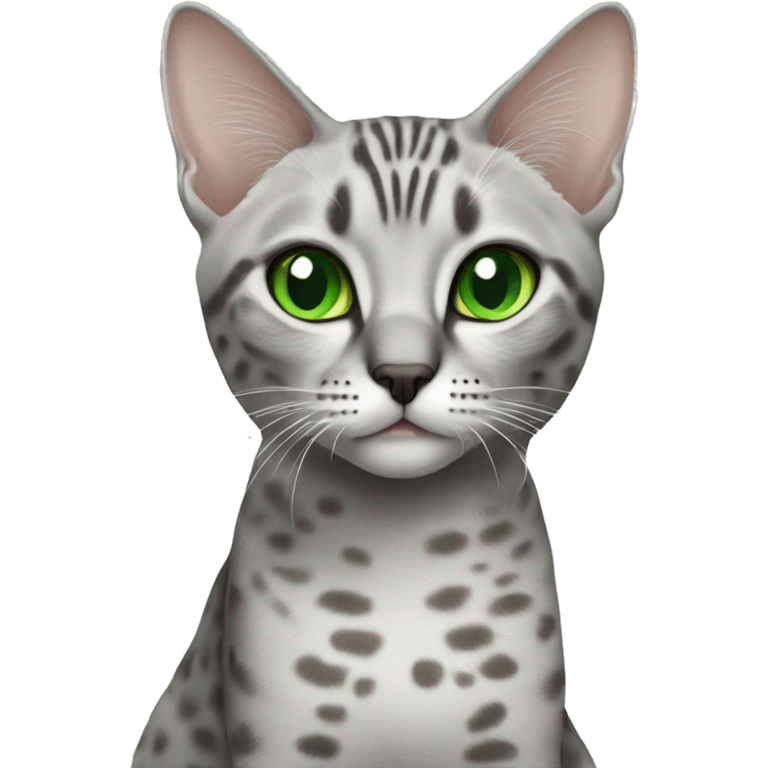 Egyptian mau cat female with green eyes emoji