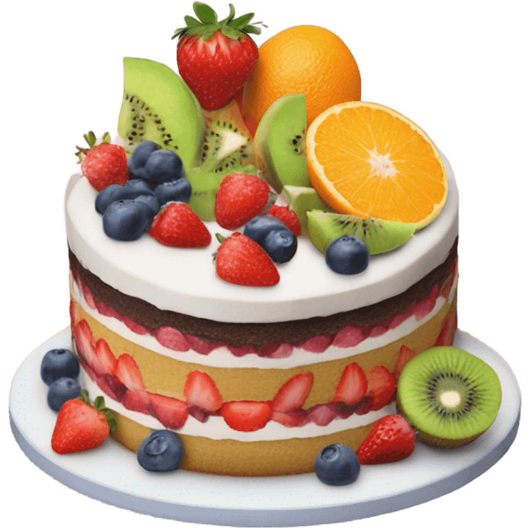 Fruit birthday cake  emoji