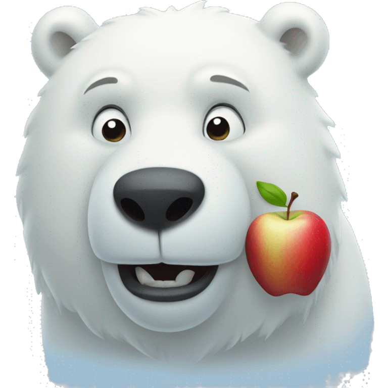 a ice bear with a apple emoji